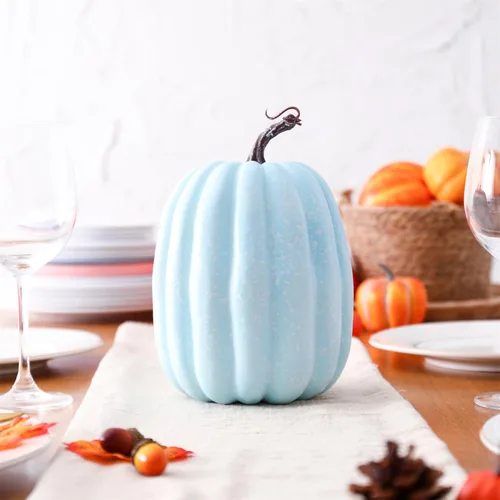 Miniatura 2 de woshilaocai Calabaza artificial de espuma de 8 pulgadas, decoración de otoño, calabazas artificiales para cosecha, temporada de otoño, mesa festiva