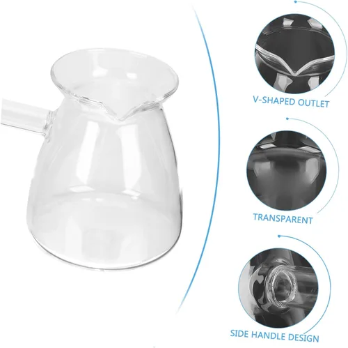 Miniatura 9 de Classics - Cafetera turca de vidrio de borosilicato, tetera Jazzva Cezve Briki, calentador de leche caliente, 15.2 fl oz