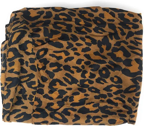 Miniatura 2 de Nickanny's Bufanda de lazo infinito transparente con estampado de leopardo marrón suave de primera calidad, Multi