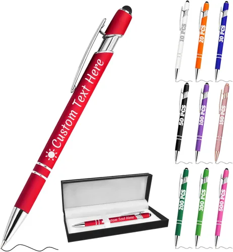 Miniatura 90 de Bolígrafos personalizados con grabado de nombre personalizado, bolígrafos de punta de lápiz con punta de lápiz personalizada, bolígrafos de Azul