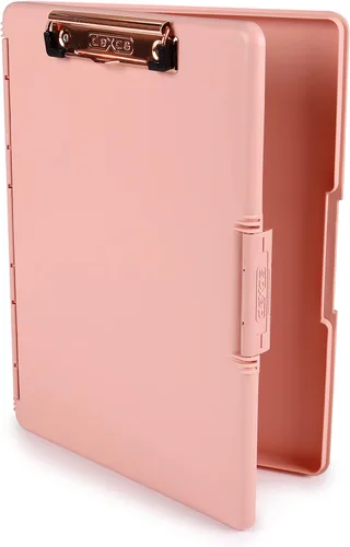 Miniatura 10 de Dexas Slimcase 2 - Portapapeles de plástico con almacenamiento y apertura lateral, color verde espuma con clip dorado, suministros de oficina