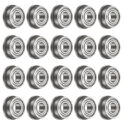 uxcell Rodamiento de bolitas con bridas F683ZZ, 20pcs 0.118x0.276x0.118 in Acero cromado doble blindado ABEC1 cojinetes de brida