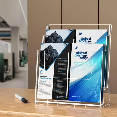 Miniatura 7 de FUCDTEFC Soporte acrílico para folletos de 8.5 x 11 pulgadas y 4 x 9 pulgadas, soporte transparente de 2 niveles para revistas, soporte