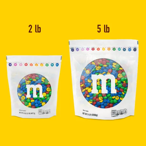 Miniatura 3 de M&M'S Caramelos de chocolate con leche prediseñados – 5 libras de caramelos a granel en paquete resellable para regalos de felicitación, logros