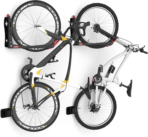 TORACK BIKEPAL - Soportes giratorios para bicicletas para montar en la pared, para ahorro de espacio, ganchos verticales de pared para solución de