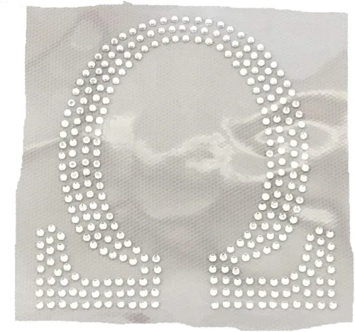 Miniatura 10 de Letras griegas, 4 pulgadas de alto, diamantes de imitación, transferencia termoadhesiva (alfa)