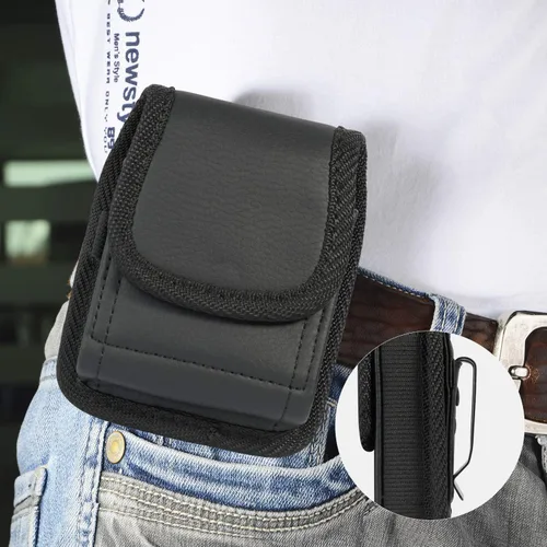 Miniatura 5 de Nakedcellphone - Funda para Motorola RAZR 2026 Flip Phone, piel vegana vertical [trabilla para cinturón, clip de metal, cierre magnético] para Moto
