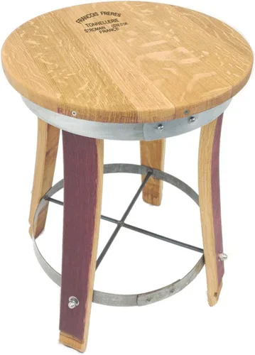Miniatura 3 de Taburete de bar giratorio superior – Barril de vino hecho a mano Muebles de barril de vino (24 pulgadas)