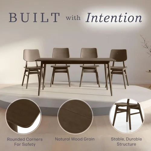 Miniatura 41 de Alaterre Furniture Calais Dining - Juego de 2 sillas de comedor moderno de mediados de siglo, juego de sillas de madera maciza con diseño