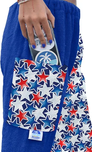 Miniatura 3 de Pantalones de toalla para nadadores - Estrellas patrióticas - Pantalones de toalla de rizo de algodón - Cobertura de playa