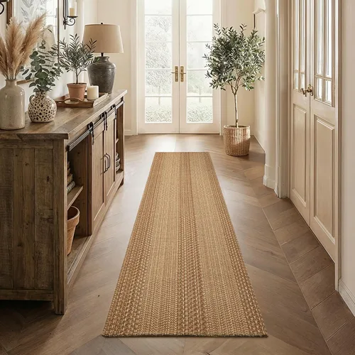 Miniatura 17 de MatEssenz Alfombrillas de cocina de 20 x 30 pulgadas para piso, alfombras de cocina tejidas, lavables a máquina, estilo bohemio, antideslizantes