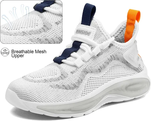 Miniatura 2 de RUNSIDE Tenis para niños y niñas, para correr, ligeros, deportivos, casuales, transpirables, con cordones, para caminar al aire libre