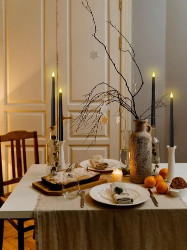 Miniatura 7 de Treela 36 Piezas Velas Cónicas Sin Llama de 11 Pulgadas Parpadeantes de Imitación LED a Batería Velas Falsas Eléctricas para Navidad Halloween Negro
