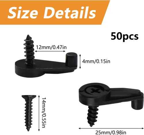 Miniatura 2 de Morobor Kit de 50 clips de retención de vidrio, clips de retención de panel de vidrio de 0.157 pulgadas, clips de retención de plástico para puerta