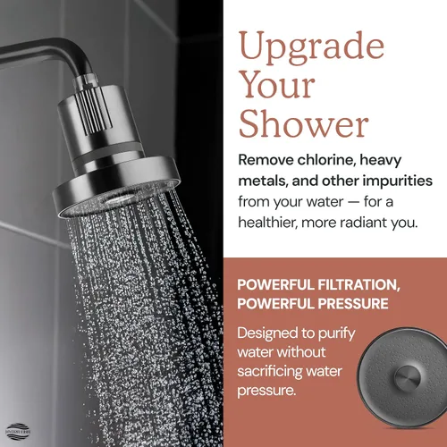 Miniatura 2 de Cabezal de ducha filtrado para agua dura Reduce el cloro y los metales pesados para mejorar la salud de la piel y el cabello Cabezal de ducha