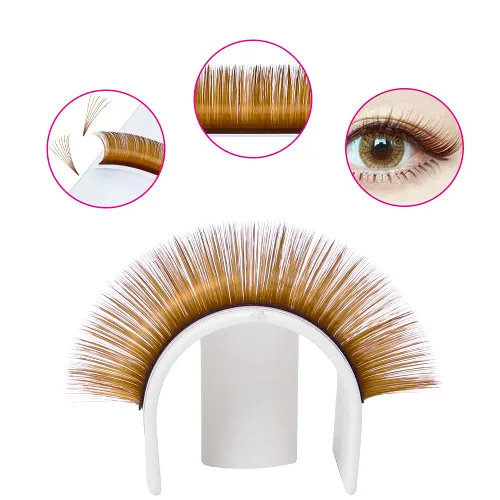Miniatura 5 de Extensiones de pestañas con volumen, pestañas fáciles de abanico, rizo C, extensiones de volumen, extensiones de pestañas de colores de imitación