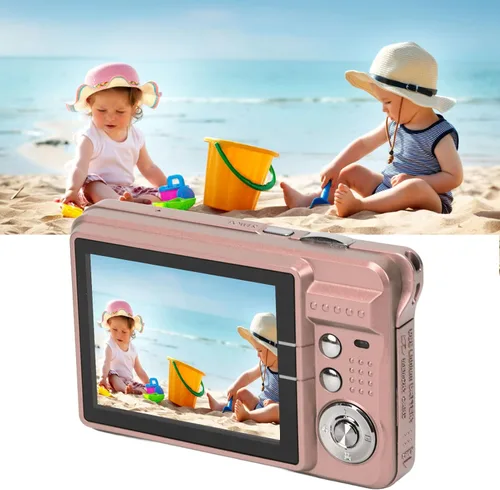 Miniatura 3 de Cámara digital, 48MP 2.7in LCD 4K Vlogging Cámara para disparar (rosa)