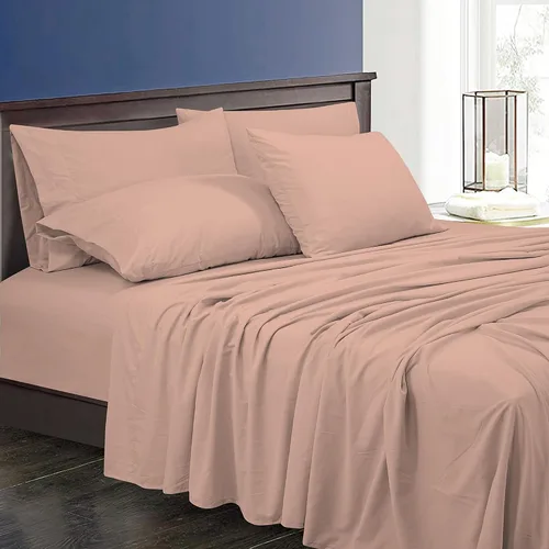 Miniatura 233 de ROYALE LINENS Juego de sábanas Cal King de 4 piezas, ropa de cama de microfibra suave cepillada de 1800 hilos, 1 sábana bajera, 1 sábana encimera, 2