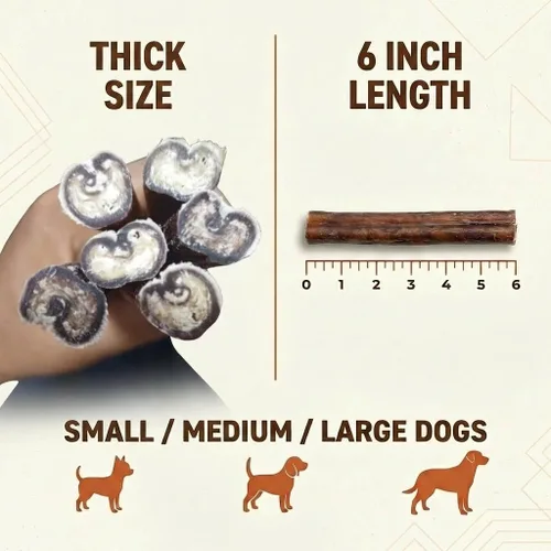 Miniatura 7 de Bites for Friends Bully Sticks Golosinas para perros de 6 pulgadas de larga duración, masticables naturales sin cereales sin gluten, golosinas