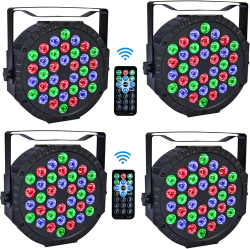 Miniatura 7 de Luces de escenario 36 LED Luces Par RGB Iluminación de escenario Luces ascendentes 7 modos Luz DJ Activación de sonido Control con control remoto