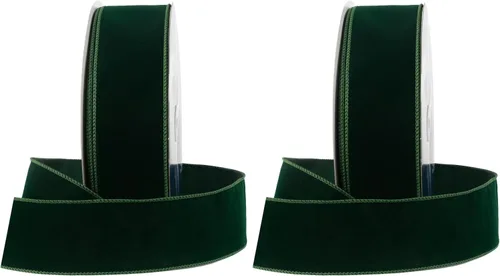 Miniatura 8 de Royal Imports Cinta Navideña Tradicional con Alambre Impermeable, Decoración Floral y de Manualidades - 2.5" (#40) - 50 Yardas (150') - Verde