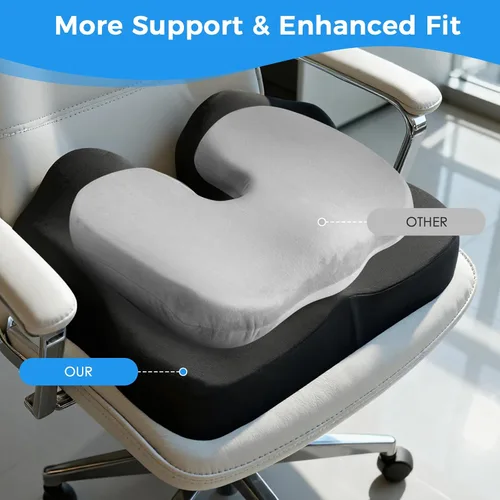 Miniatura 8 de Niceeday Cojín de asiento para oficina, automóvil y silla de ruedas, espuma viscoelástica de alta calidad con diseño ergonómico en forma de U