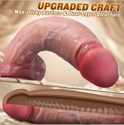 Miniatura 4 de Coocfan Consolador realista de 9 pulgadas, juguetes sexuales insertables de silicona líquida de 7 pulgadas con fuerte ventosa, punto G, clítoris