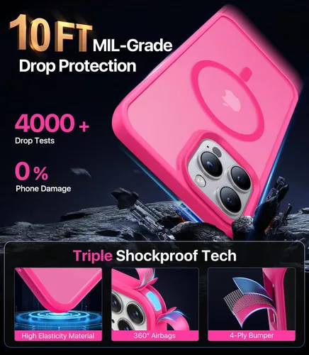 Miniatura 4 de Funda magnética para iPhone 12/iPhone 12 Pro, compatible con MagSafe, protección contra caídas de grado militar, a prueba de golpes, translúcida