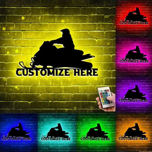 Miniatura 13 de Arte de pared de metal personalizado para motocross con luz LED, luz nocturna personalizada con nombre de motocross, decoración de lámpara de neón