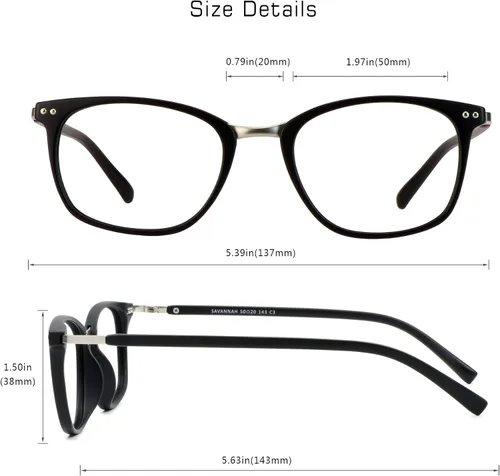Miniatura 3 de VisionGlobal Blue Light Blocking Glasses for Women/Men, Anti Eyestrain, Computer Reading, TV Glasses, Stylish Square Frame