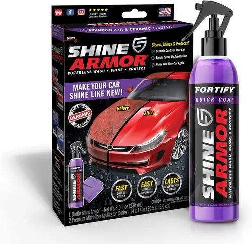 Miniatura 10 de Shine Armor Fortify Quick Coat – Revestimiento cerámico, cera para autos, aerosol pulidor, lavado y encerado sin agua, capa superior hidrofóbica