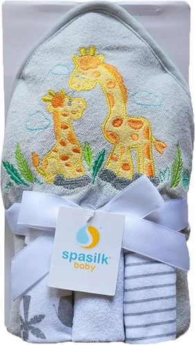 Miniatura 15 de Spasilk Toalla de baño con capucha para bebé con 3 paños de baño, artículos esenciales de baño para bebé, talla única, ballena azul (paquete de 3)