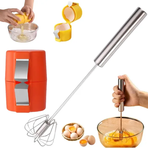 Miniatura 4 de Batidor de huevos de acero inoxidable, batidora de mano 2025, batidora de huevos, agitador de mano para mezclar, batir y agitar, accesorio de cocina