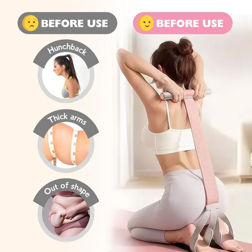 Miniatura 4 de Banda de resistencia de fitness con asas y pedal antideslizante, bandas de ejercicio de tela de 150 libras, juegos de iniciación de yoga, cuerda