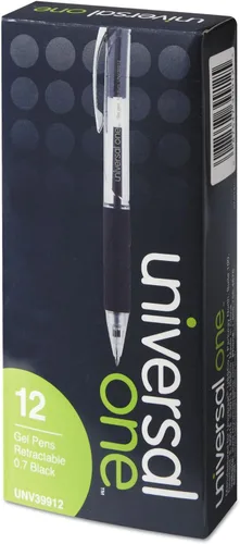 Miniatura 3 de UNV39912 - Bolígrafo de gel retráctil Universal Clear Barrel Ball (el agarre puede variar)