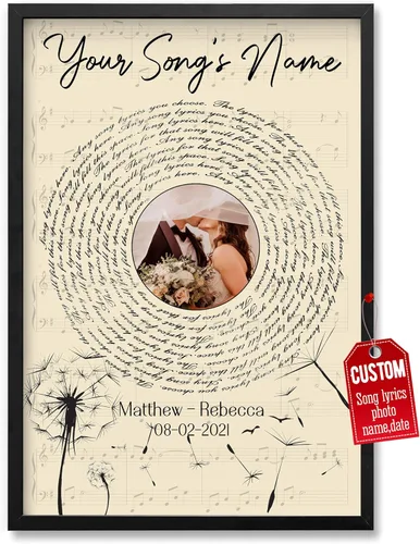 Miniatura 17 de H-DEWALL Póster personalizado de letras de canciones, regalos para marido, foto inspiradora, arte de pared, decoración de casa, sala de estar