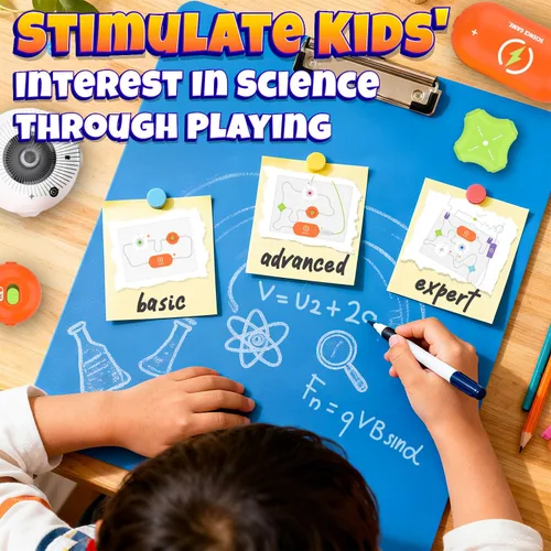 Miniatura 4 de SMILESSKIDDO Kits de ciencia para niños Juguetes STEM para niños, kit de exploración electrónica, más de 300 proyectos, 16 piezas de circuito