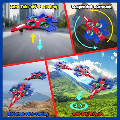 Miniatura 3 de Aviones de control remoto de espuma para niños de 8 9 10 11 12 años +, mini dron araña para niños, avión RC Fighter Jet Jet con luz, 360° Flip