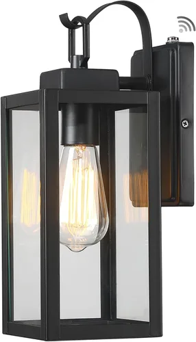 Miniatura 12 de Pia Ricco Luces de Pared Exteriores, Luminaria Exterior Negra Mate con Pantalla de Vidrio Transparente, Iluminación Impermeable para Porche Frontal