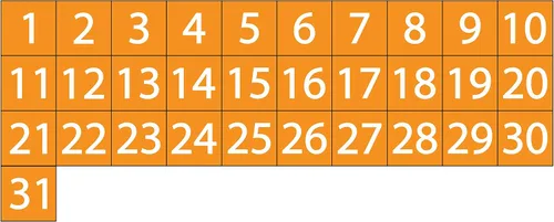 Miniatura 20 de Imanes de fecha de calendario – Negro, 0.75 x 0.75 pulgadas – DCM Solutions – Etiquetas magnéticas para pizarras blancas y superficies magnéticas