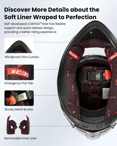 Miniatura 7 de ILM - Casco completo de motocicleta con Pinlock compatible con viseras y aletas transparentes y tintadas, casco para Street Bike y Motocross
