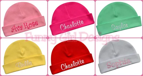 Miniatura 4 de Sombrero de bebé bordado con personalización personalizada para las niñas - Su texto bordado personalizado!