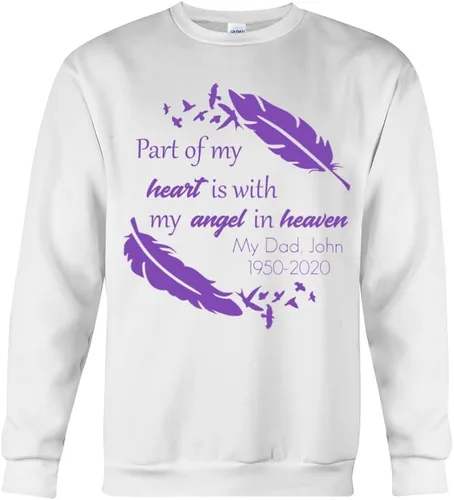 Miniatura 2 de Camiseta conmemorativa Part of My Heart is with My Angel in Heaven, regalo para la pérdida de mamá, pérdida de papá, regalos conmemorativos