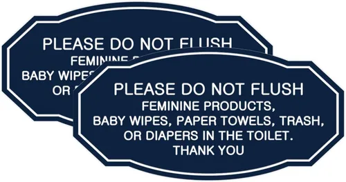 Miniatura 53 de Signs ByLITA Letrero de etiqueta victoriana Please Do Not Flush (Lt Gray), pequeño, 1 paquete Gris claro