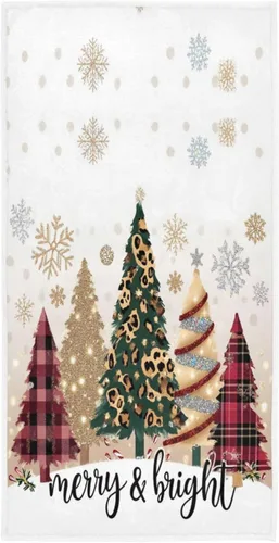 Miniatura 27 de Toalla de baño de manos rosa con árbol de Navidad, toalla de cocina de copo de nieve de invierno, decoración de vacaciones, grifo de baño, juego