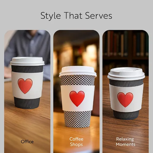 Miniatura 6 de Restaurantware Fundas para tazas de café, paquete de 50 unidades para tazas de café de 12, 16 y 20 onzas, fundas desechables para bebidas calientes