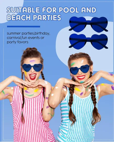 Miniatura 6 de Frienda 20 Pairs Heart Shaped Sunglasses Rimless Candy Color Glasses for Women Men Party Favor