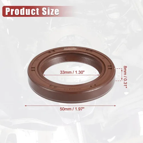 Miniatura 5 de uxcell 2 unids sello de aceite del cigüeñal del motor apto para Mitsubishi Eclipse 1990-2012 para Mitsubishi Lancer 2002-2007 goma duradera marrón