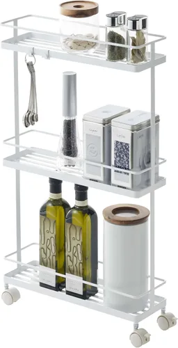 Miniatura 7 de Yamazaki – Carrito de almacenamiento con ruedas para la cocina, estante organizador portátil