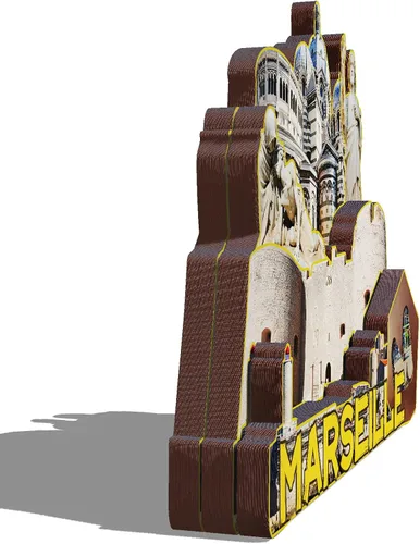 Miniatura 2 de Imán de madera de Marsella de Francia 3D para nevera, recuerdos coleccionables, decoración hecha a mano, artesanías 2